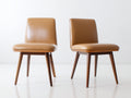 Sedia da pranzo - Similpelle-Legno - 51 x 56 x 82 cm - Cognac-Marrone scuro - Stile metà secolo