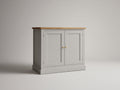 Credenza - Legno-Metallo - 105 x 45 x 85 cm - Grigio chiaro-Legno naturale - Stile Shaker classico
