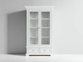 Librerie - Legno-Vetro-Metallo - 110 x 45 x 200 cm - Bianco - Stile classico