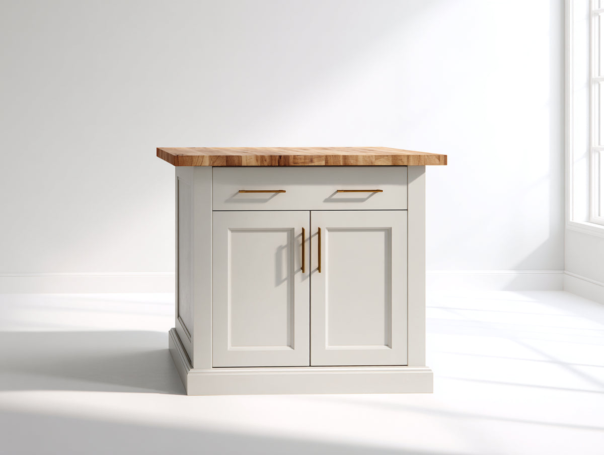 Credenza - Legno-Metallo - 100 x 45 x 90 cm - Bianco caldo-Legno naturale - Stile classico