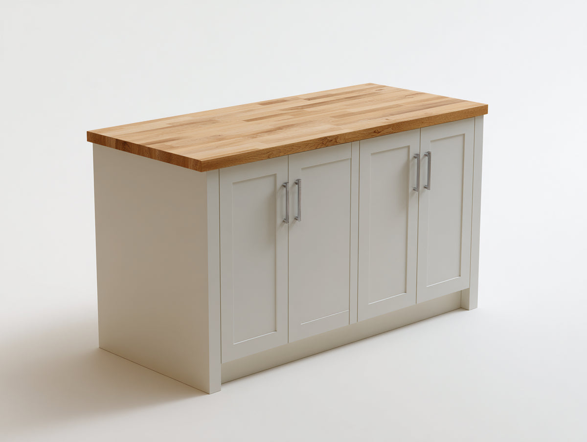 Credenza - Legno-Metallo - 160 x 45 x 90 cm - Bianco caldo-Legno naturale - Stile classico