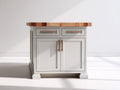 Credenza - Legno - 90 x 45 x 90 cm - Grigio chiaro-Legno naturale - Stile classico