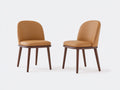 Sedia da pranzo - Similpelle-Legno - 52 x 58 x 82 cm - Cognac-Marrone scuro - Stile contemporaneo