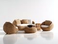 Divani da esterno - rattan-tessuto - lunghezza 165cm x larghezza 83cm x altezza 80cm - naturale-bianco - design organico