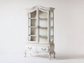 Librerie - Legno-Vetro-Metallo - 105 x 45 x 195 cm - Bianco crema - Stile shabby chic classico