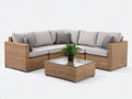 Divani da esterno - rattan-tessuto-vetro - lunghezza 246cm x larghezza 246cm x altezza 80cm - naturale-grigio perla - design contemporaneo