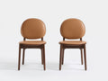 Sedia da pranzo - Similpelle-Legno - 50 x 55 x 83 cm - Marrone-Noce - Stile moderno