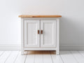 Credenza - Legno - 85 x 40 x 90 cm - Bianco-Legno naturale - Stile country