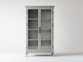 Librerie - Legno-Vetro-Metallo - 100 x 42 x 190 cm - Grigio chiaro - Stile rustico classico