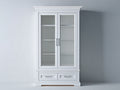 Librerie - Legno-Vetro-Metallo - 105 x 42 x 195 cm - Bianco - Stile classico