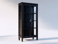 Librerie - Legno-Vetro-Metallo - 92 x 40 x 185 cm - Nero - Stile moderno classico