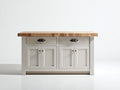 Credenza - Legno-Metallo - 150 x 45 x 90 cm - Grigio chiaro-Legno naturale - Stile rustico moderno