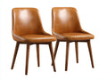 Sedia da pranzo - Similpelle-Legno - 52 x 57 x 83 cm - Cognac-Marrone scuro - Stile moderno
