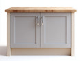Credenza - Legno-Metallo - 100 x 40 x 85 cm - Grigio chiaro-Legno naturale - Stile Shaker moderno