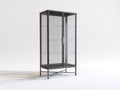 Librerie - Metallo-Vetro - 90 x 40 x 180 cm - Grigio scuro - Stile industriale moderno
